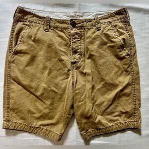 Hollister Men's Brown Flat Front Y2K Shorts Size 33